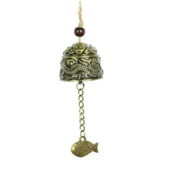 

Винтажный резной колокольчик для ветряных колокольчиков, медный садовый декор, ветряной колокольчик, подвесной домашний храмовый орнамент в китайском стиле