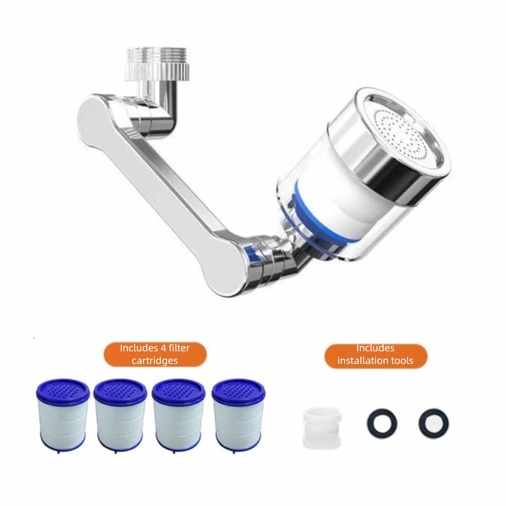 Rotatable Extension Robotic Arm Nozzle Conventional Filter Aerator Faucet 1080° Rotation Nozzle Universal Bathroom