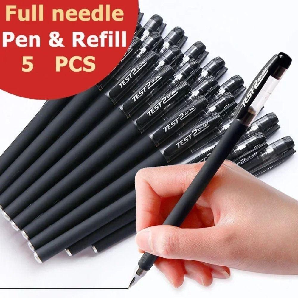 

5pcs 0.5mm Ballpoint Pens Frosted Carbon Pen Office Accessories Gel Pen Drawing чорний