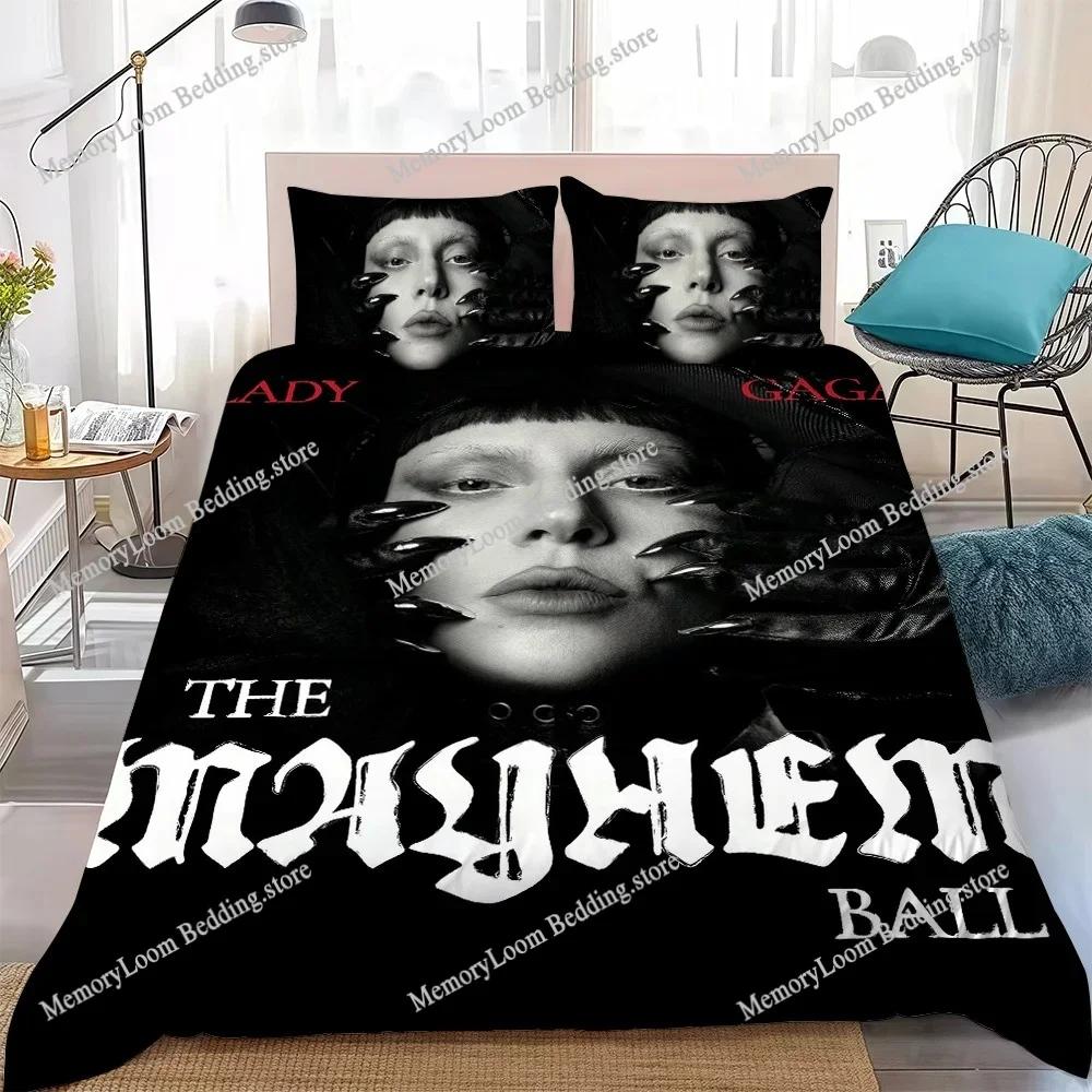 Sängerin L-Lady Gaga Mayhem Bettwäsche-Set Home Style Bettwäsche Weiche Waschbaumwolle Bett Studentenwohnheim Geschenk Heimtextilien741