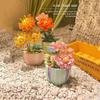 Non-Toxic Rose Flower Building Block Brick Eternal Bouquet Prickly Pear Model Plant Decoration Educational Toy For Kids Birthday Gift