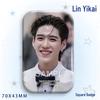 Thai Star PP Lin Yikai Konzert Support-Abzeichen: Lasergeschnittenes quadratisches Broschenornament
