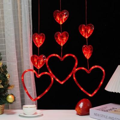 Heart Shaped Window Led Light Battery Powered with Timer Hanging Led Lamp Plastic Love Sucker Lamp