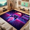 Neon Colorful Theme Crystal Velvet Floor Rug Personalized Custom Name Text Warm Carpet Home Decoration
