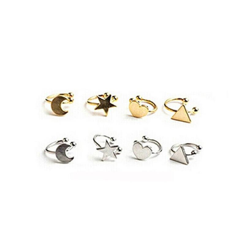 E241 Creative Ear Clips, Fashion Hipster, Star Love Moon Ear Clips U-Shaped Ear Clips