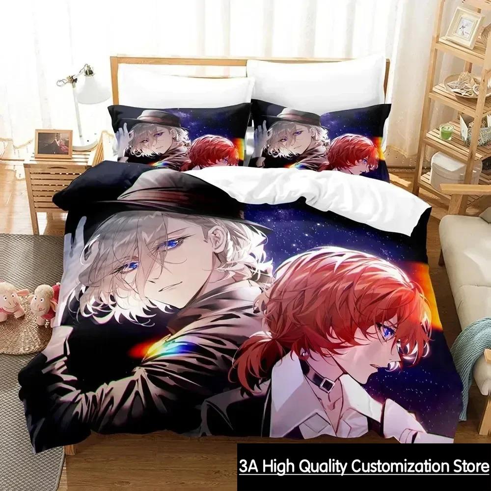 

Comforter Anime Bungo Stray Dogs Bedding Set Boys Girls Twin Queen King Size Bed Boys Adult Home Textileextile Comforter (quilt)-EU Single(135*200cm)3pcs