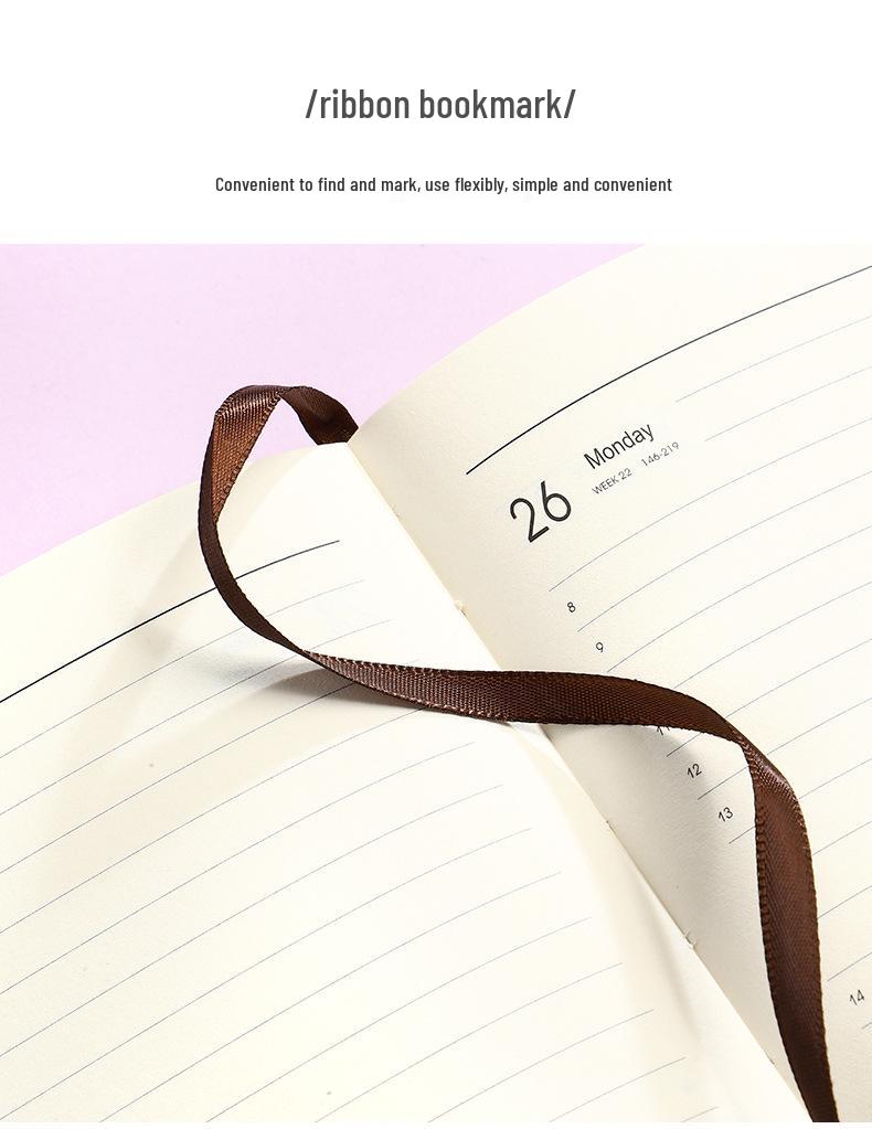 2025 A5 Thickened English Daily Planner Agenda Calendar Book