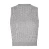 Womens Casual Plaid Knitted Tank Top  Knitwear Preppy Style V-Neck Vest Sweater