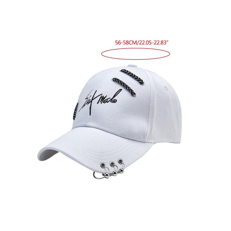 Casual Baseball Cap Letter Sport Cap Trendy Peaked Cap with Ring All-match for Outdoor Hiking Riding Camping Cycling
