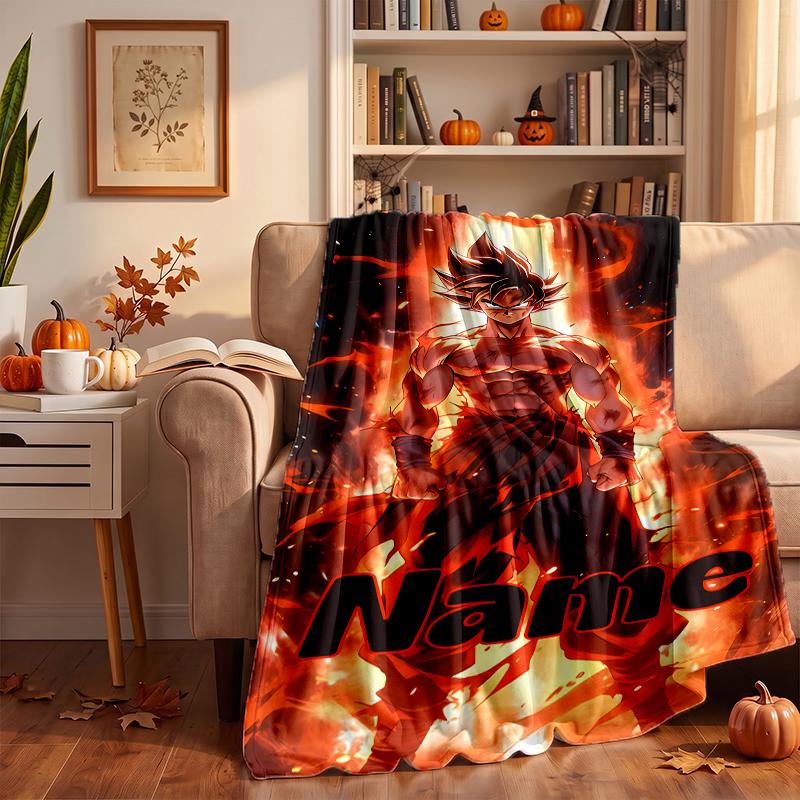 Dragon Ball Custom Flannel Blankets Soft Warm Cozy Throws for Home Decor Holiday Gifts