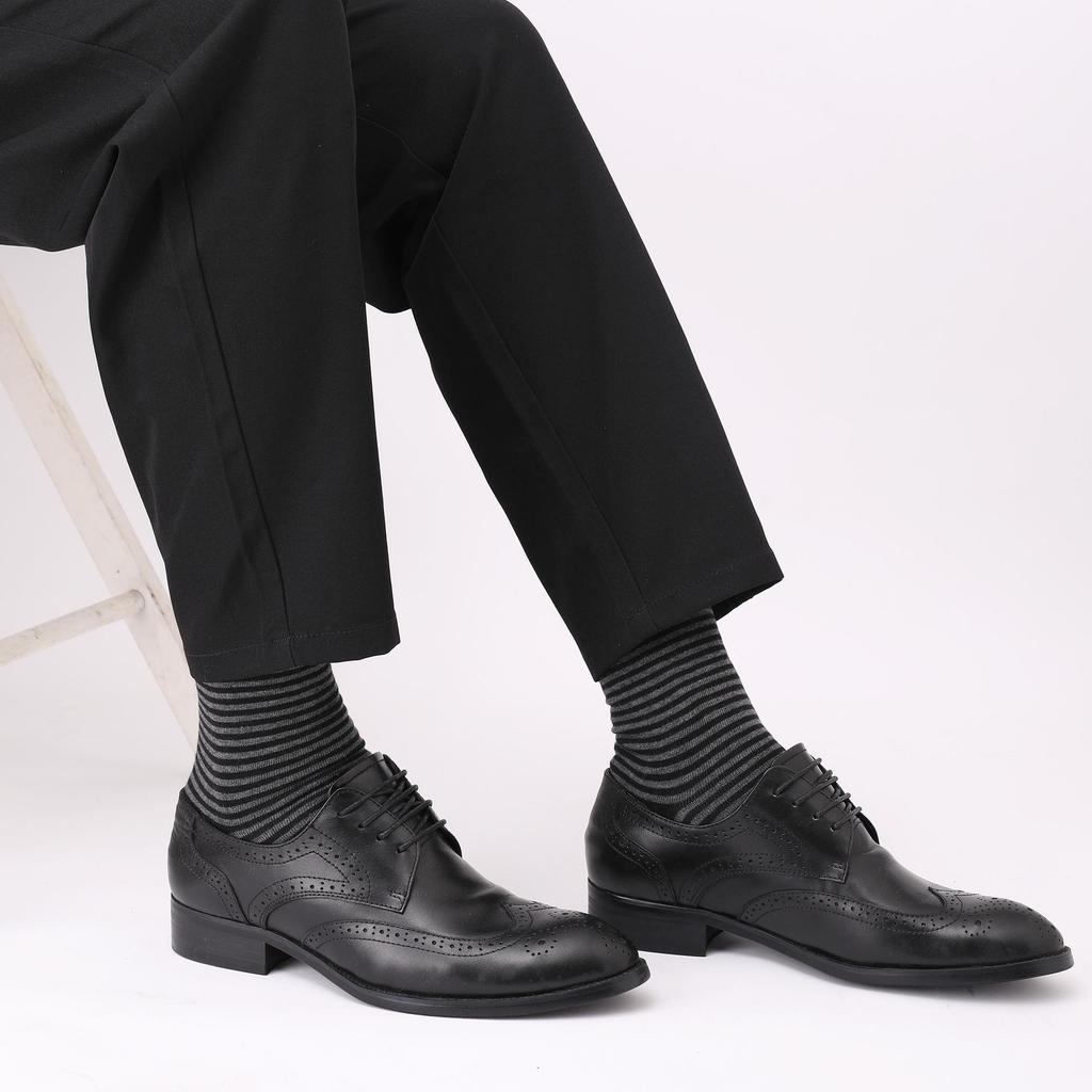 Men's Plus Size Argyle Stripe Knee-High Socks - Solid Colors for Autumn/Winter