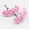 12 Pcs Mini Artificial Rose Flower Bouquet 12 Heads Paper Rose Flowers with Stems for Scrapbooking Wedding DIY Crafts