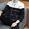 T-shirt a maniche lunghe da uomo autunnale, maglietta base versione coreana, felpa con cappuccio da uomo, felpa con cappuccio da giovane