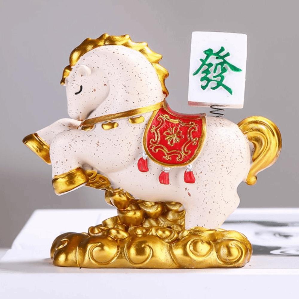 Desktop Ornament New Year Mascot Miniature Resin Zodiac Ornaments Gift Horse Figurine Cabinet