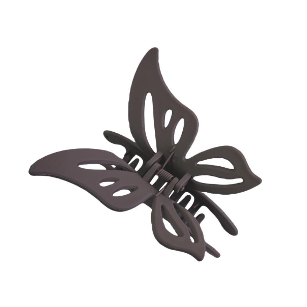 Solid Color Frosted Hollow Butterfly Hair Claw Clip Women Girls Back Head Hair Clip Barrettes Fashion Acrylic Bath Clip Headdres