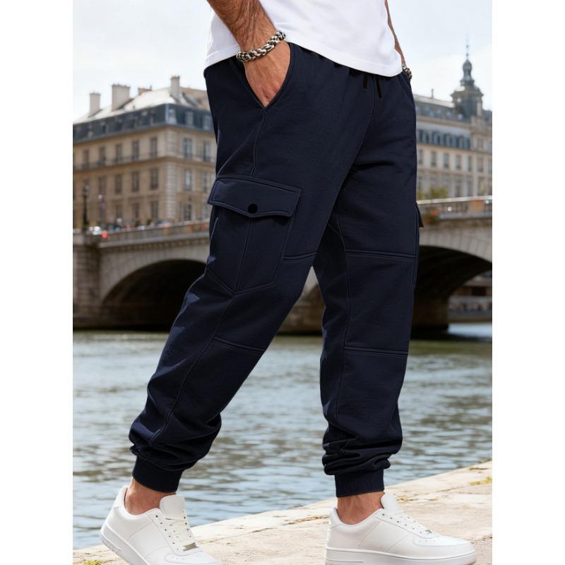 Pantalon cargo en polaire pour homme Pantalon jogger décontracté avec poches
