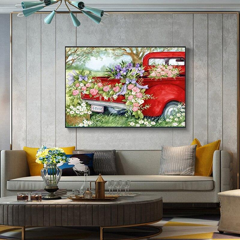 5D DIY Diamond Painting Landscape Full Round Drill Flower Scenery Daimond Embroidery Rhinestone Cross Stitch Home Decor