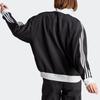 adidas Originals Adicolor Three-Stripe Color Block Loose Fit Stand Collar Long Sleeve Track Jacket Women Black IK0430