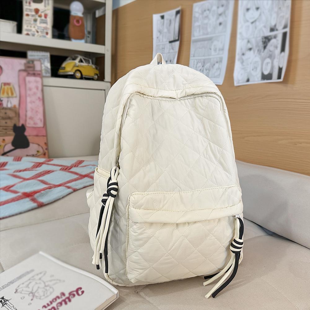 Lingge Car Stitching Backpack, College Style New Japanese Style Bag, Backpack, Lightweight and Large Capacity Casual Backpack