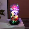 Cartoon bear gold foil flower with lampshade, cute desktop creative ornament bedside night light Valentine's Day gift