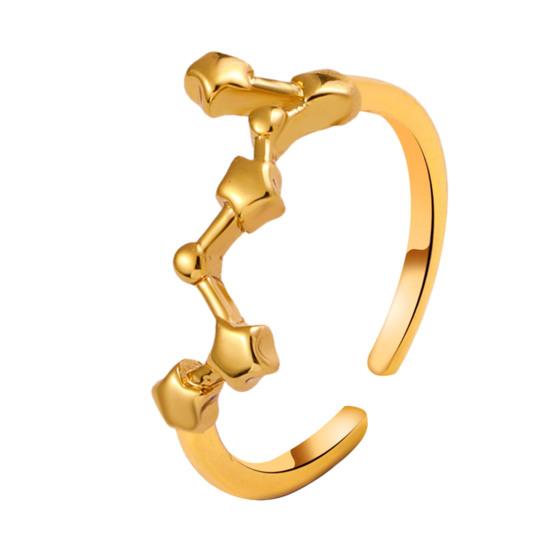 Student Ring Electroplated Finish Adjustable Opening Design Star Symbol Ring Couple Matching Ring Alloy Jewelry Gift