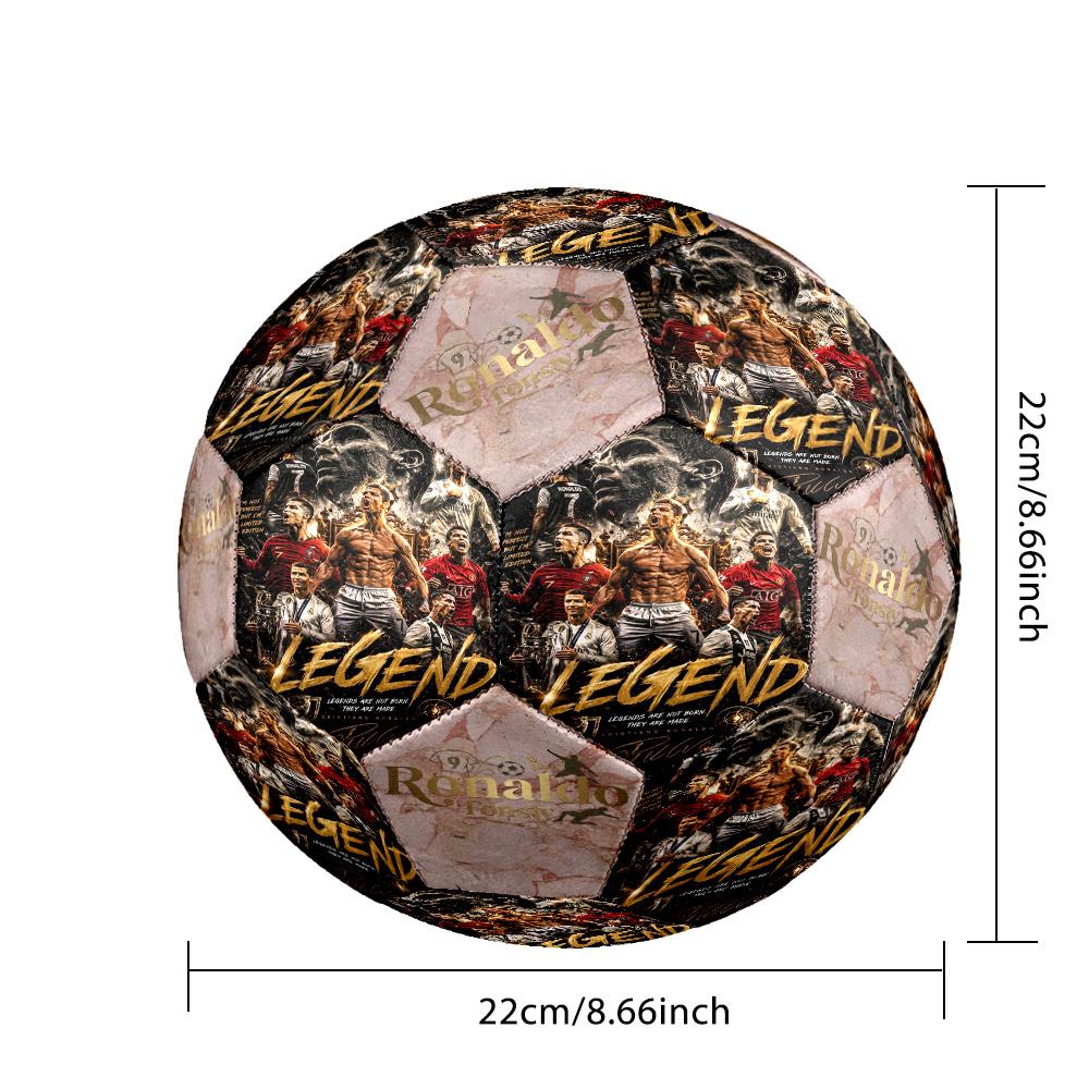 Ronaldo's Golden Legend: Ronaldo's Legacy Size 5 Football Machine Sewn Indoor/Outdoor Training and Matches Surprise Collection Gift