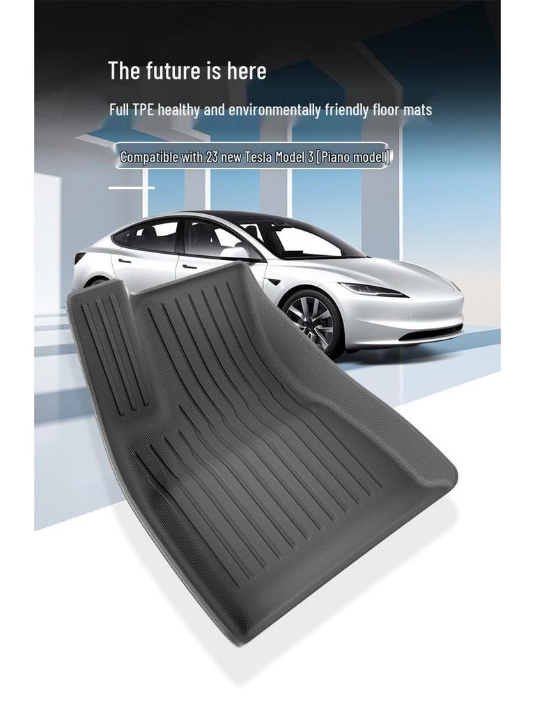Eco-Friendly TPE Floor Mats for 2023 Tesla Model 3 - All-Weather Piano Style