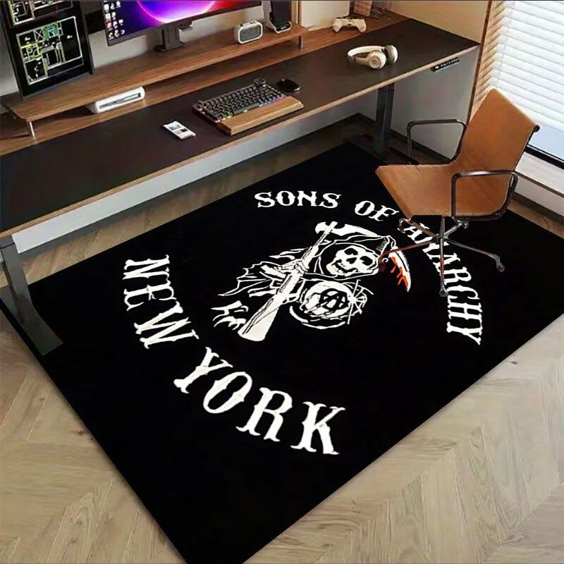 1pc Sons of Anarchy themed Office Carpet Chair Mats - durable polyester rug for home theater, office, dorm room decor - tA67