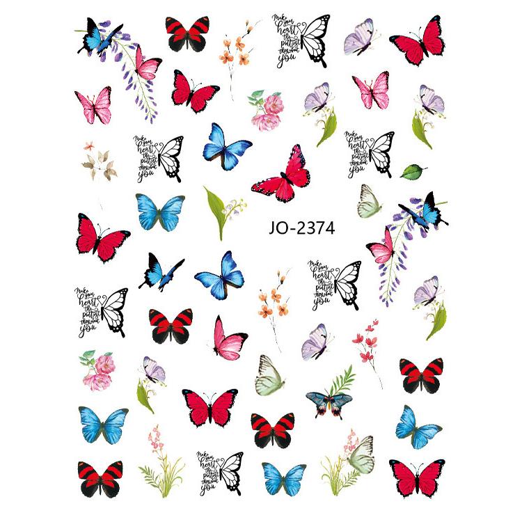 Butterfly Nail Stickers Colorful Butterflies Self Adhesive Transfer Sliders Wraps Manicures Foils DIY Decorations,Nail Art Tool