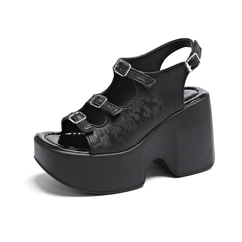 Fashion 2025 New Summer Sandals Women Wedge Heel Comfortable Sandals Gladiator Shoes for Women Casual Shoes 10 CM Roman Sandals