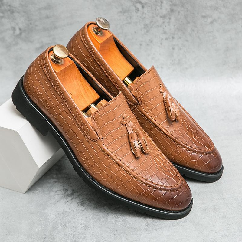 Business casual foot leather shoes simple fringed formal party leather shoes