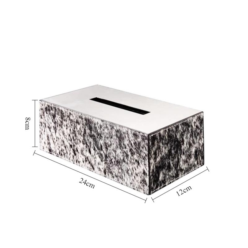 Edelstahl Taschentuchboxen Leder Rosshaar Taschentuchbox Moderne Einfache Restaurant Serviettenbox Wohnzimmer Dekoration Ornament