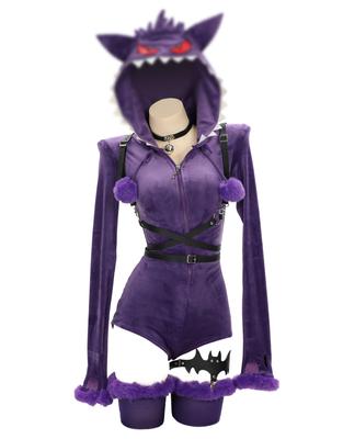 Dorośli Anime Gra Uroczy Domowy Strój Piżama Kombinezon Trykot Bluza z Kapturem Duch Potwór Bestia Kaiju Kostium Cosplay Strój Przebranie