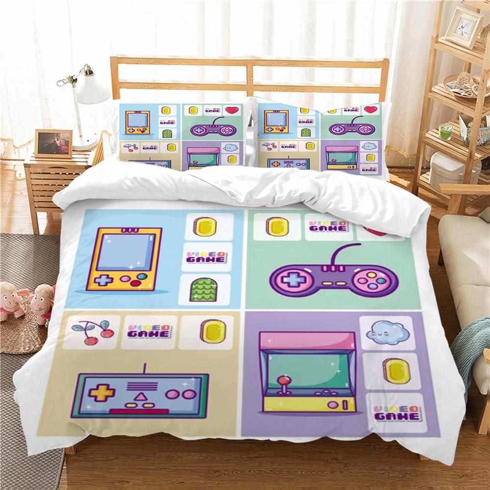 Gamepad Printing Bedding Sets Comforter Duvet Cover Bedroom Bed Set Pillowcase Microfiber Bedding Suit Comfortable