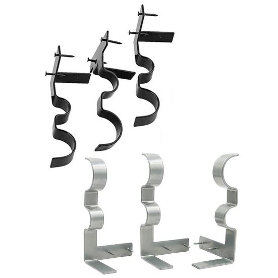 3Pcs/Set Curtain Rod Brackets No Drill Curtain Rod Holders with Center Support Heavy-Duty Brackets Fit 2 Sizes of Curtain Rods for Blackout Curtains
