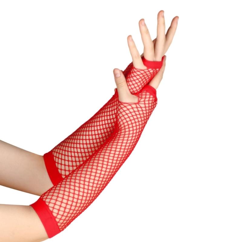 Fishnet Arm Gloves Women Fingerless Gloves Sexy Club Arm Sleeves Party Handwear Fishnet Gloves Music Festival Gloves