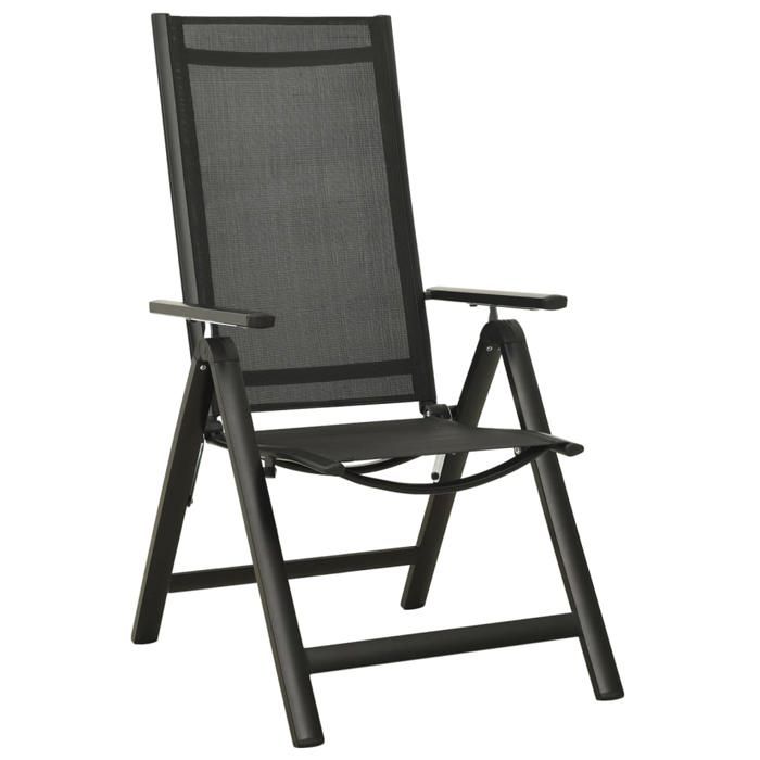 Maison Exclusive - Chaises pliantes 2 pièces en textilène et aluminium noir