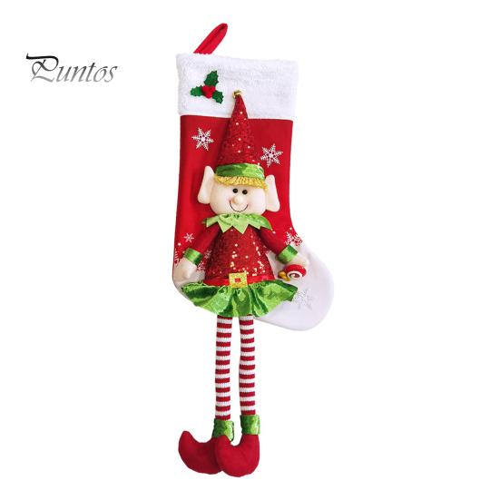 

Рождественские чулки 3D Милая кукла-эльф Рождественские чулки Украшения Длинноногий эльф Подвесной чулок для конфет Игрушки Подарки красный