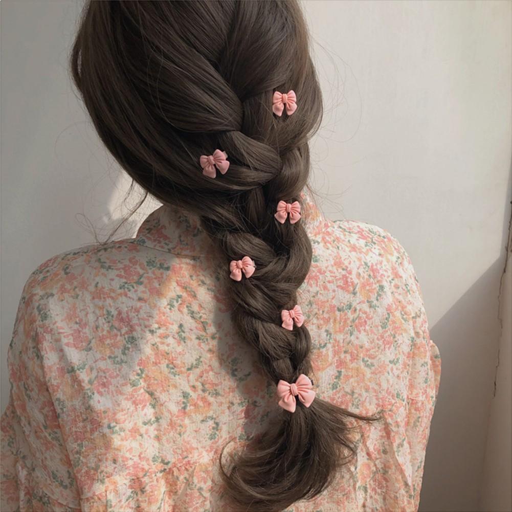 Pink Peach Bobby Pin Hair Clip with Camellia Bow for Daily Styling