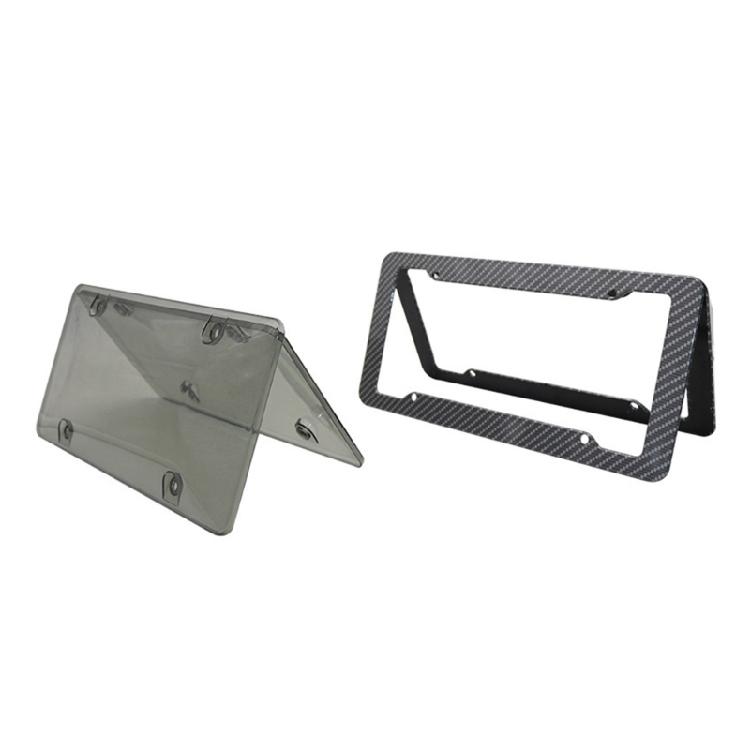 Carbon Fiber License Plate Frames Car Tag Holder Heavy Duty Plate Mounting Kit
