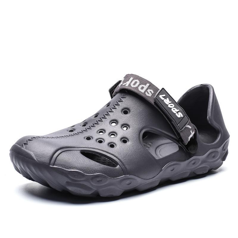 Foreign trade summer men's sandals Korean version tide outdoor bag head beach shoes large size thick sole hollow hole shoes men 2028