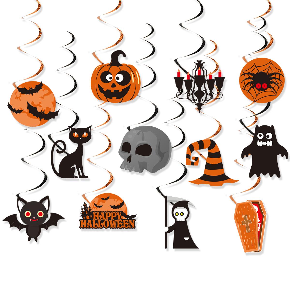 

Halloween Themed Party Decoration Spiral Pendant, Haunted House Decoration Pendant In Haunted Shopping Mall 20.25 million Holy Day Spiral B [12 packs]