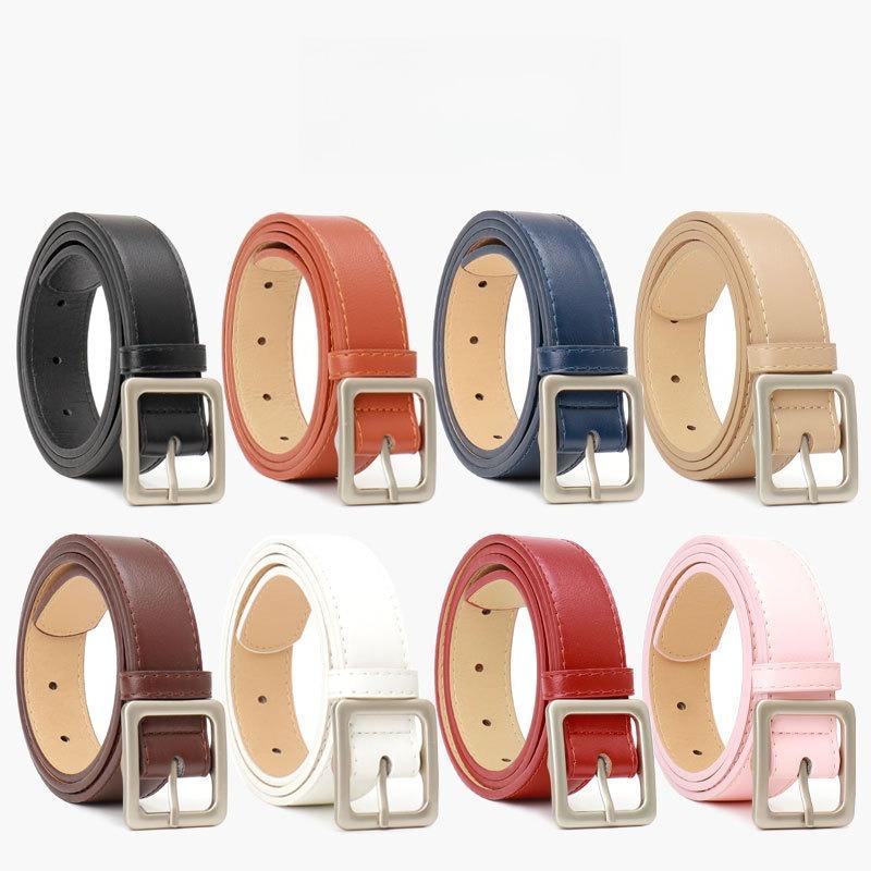 New Simple Retro Square Buckle Women's Belt High-end Casual Style Decorative Jeans Belt Women