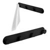 TOWEL HANGER, Quadruple Rounded Hook, Self-adhesive Steel, Black