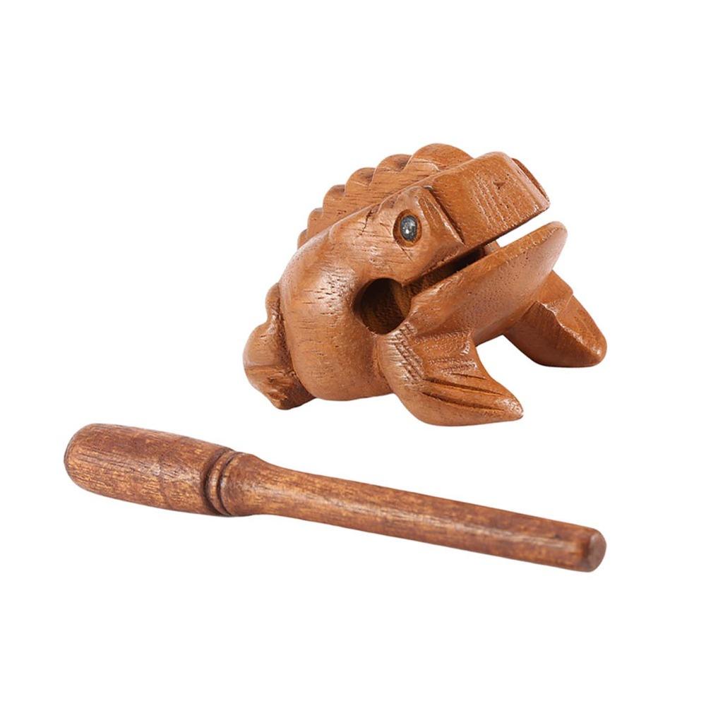 Wooden Wood Frog Percussion Instrument Yeliow Frog Sound Making Ornament Personal Collection