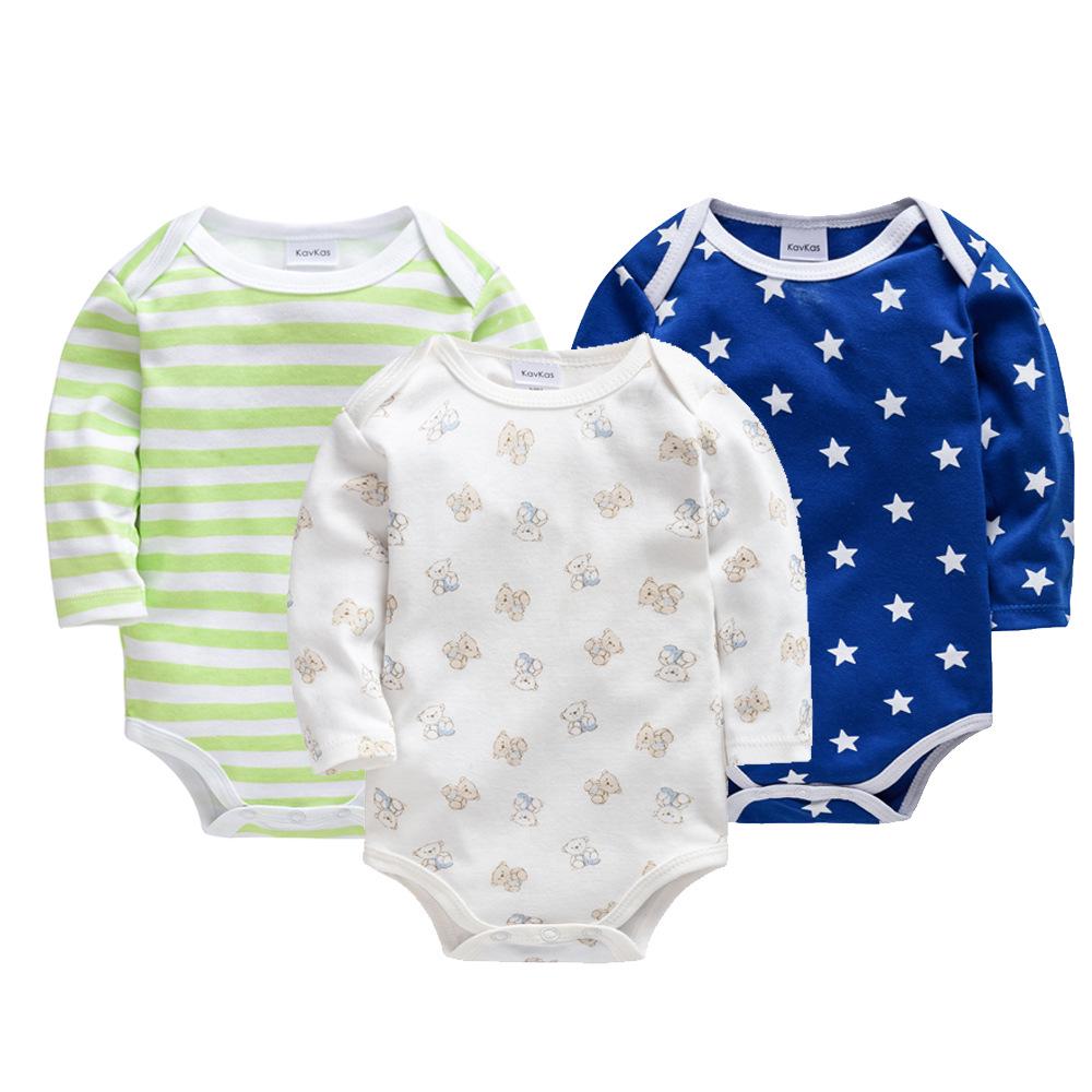 Pure Cotton Long-Sleeve Baby Bodysuit Set: Spring & Autumn Newborn Romper 3-6 Months