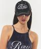 RAWMANTICS Vintage Scratch Wash Two-Tone Cap Black