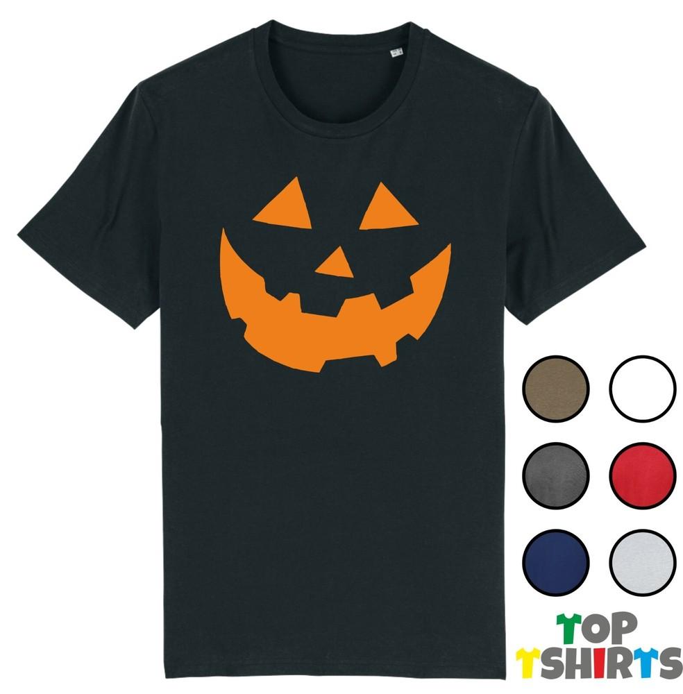 

Halloween PUMPKIN FACE Costume T-SHIRT Fancy Dress Matching KIDS ADULT Horror L