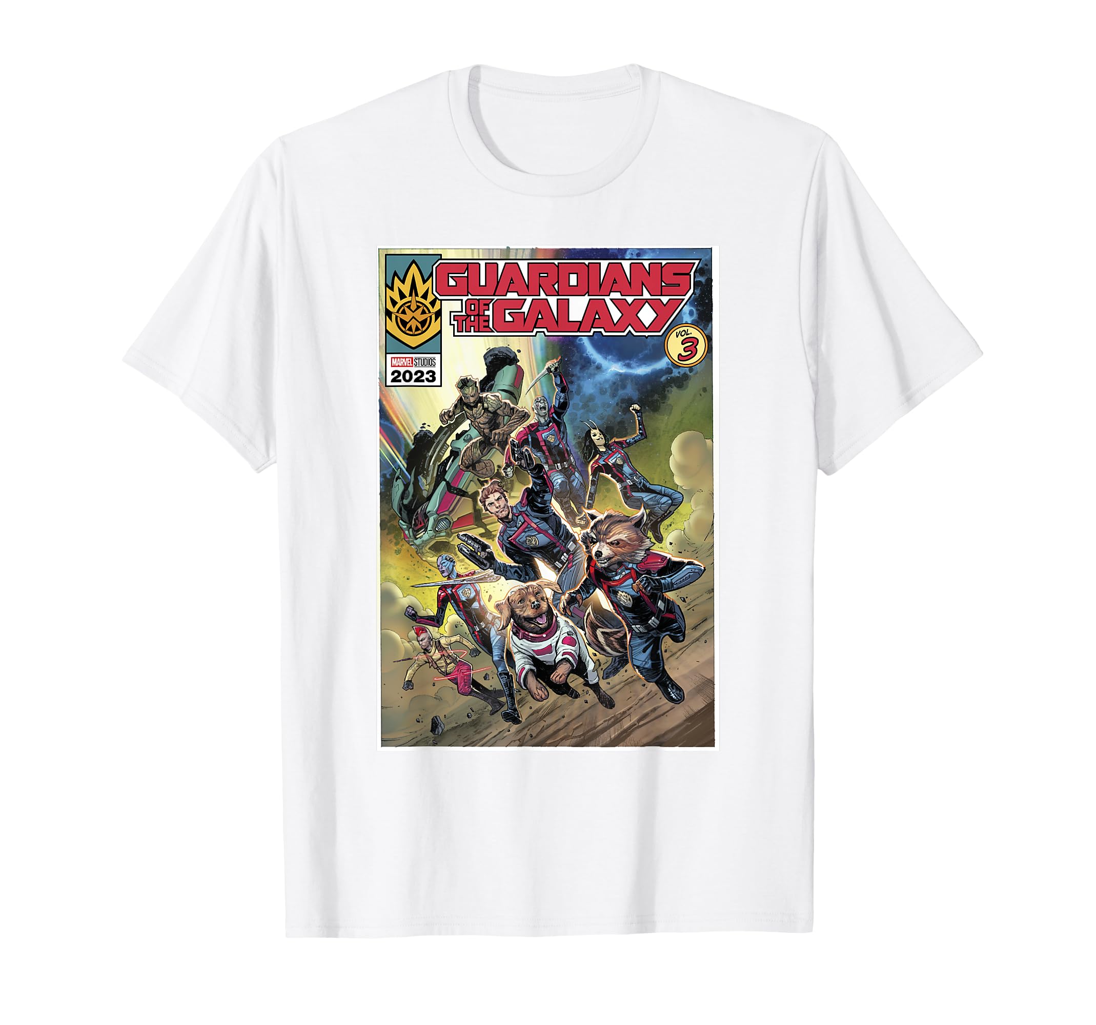 

Marvel Guardians of the Galaxy Vol. 3 Cosmic Comic Poster T-Shirt