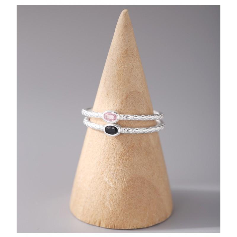 Adjustable Open Ring Women Sterling Geometric Rhombus Zircon Stone Minimalist Fashion Jewelry